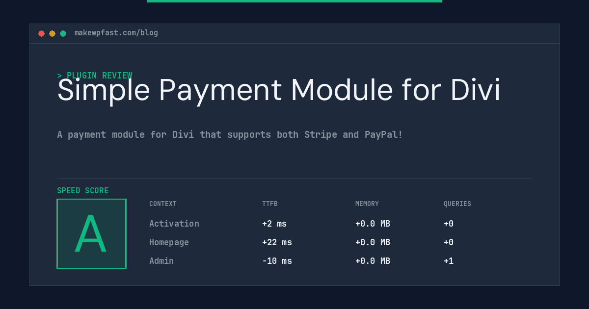 Simple Payment Module for Divi - MakeWPFast