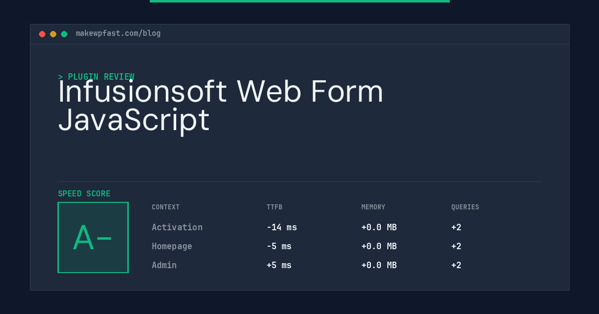 Infusionsoft Web Form JavaScript - MakeWPFast