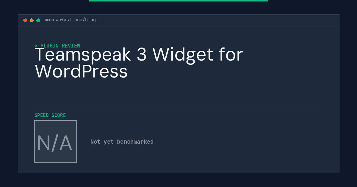 Teamspeak 3 Widget for WordPress - MakeWPFast