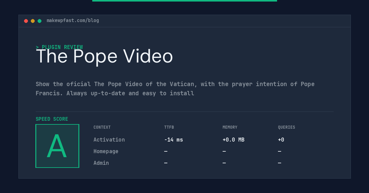 The Pope Video - MakeWPFast