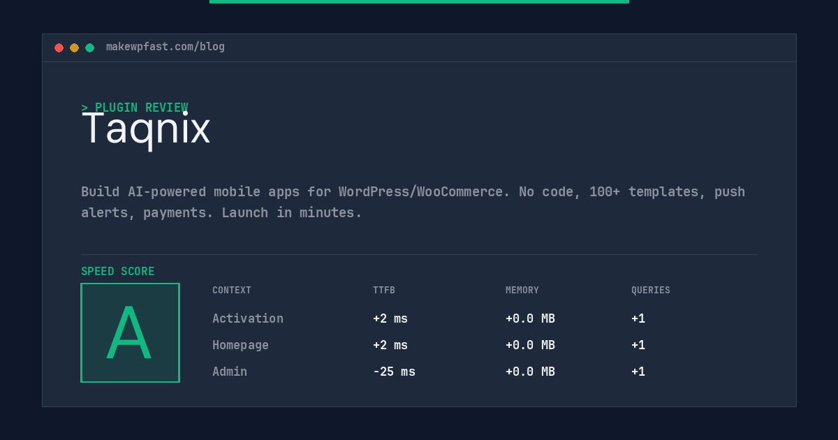 Taqnix - MakeWPFast