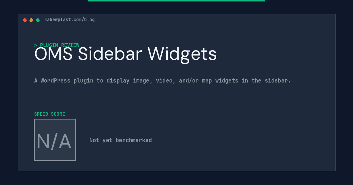 OMS Sidebar Widgets - MakeWPFast