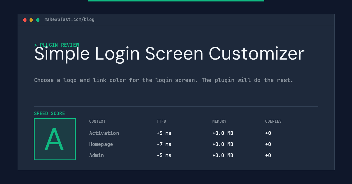 Simple Login Screen Customizer - MakeWPFast