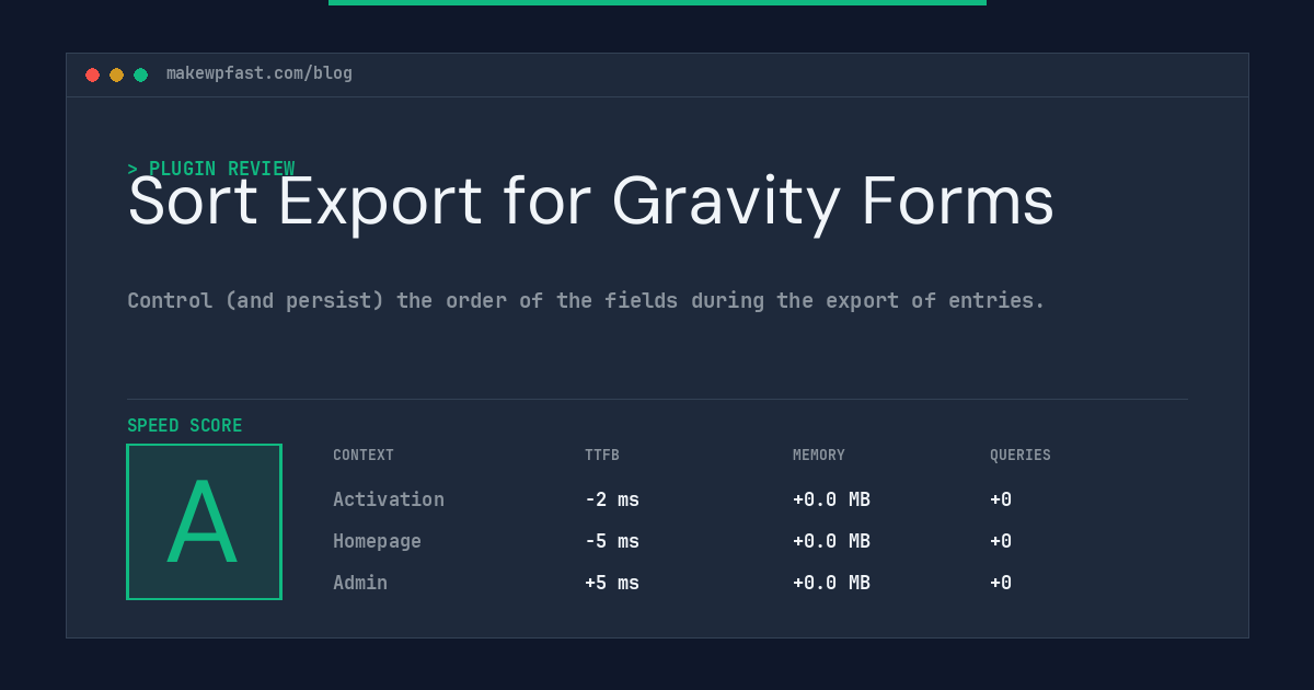 Sort Export for Gravity Forms - MakeWPFast
