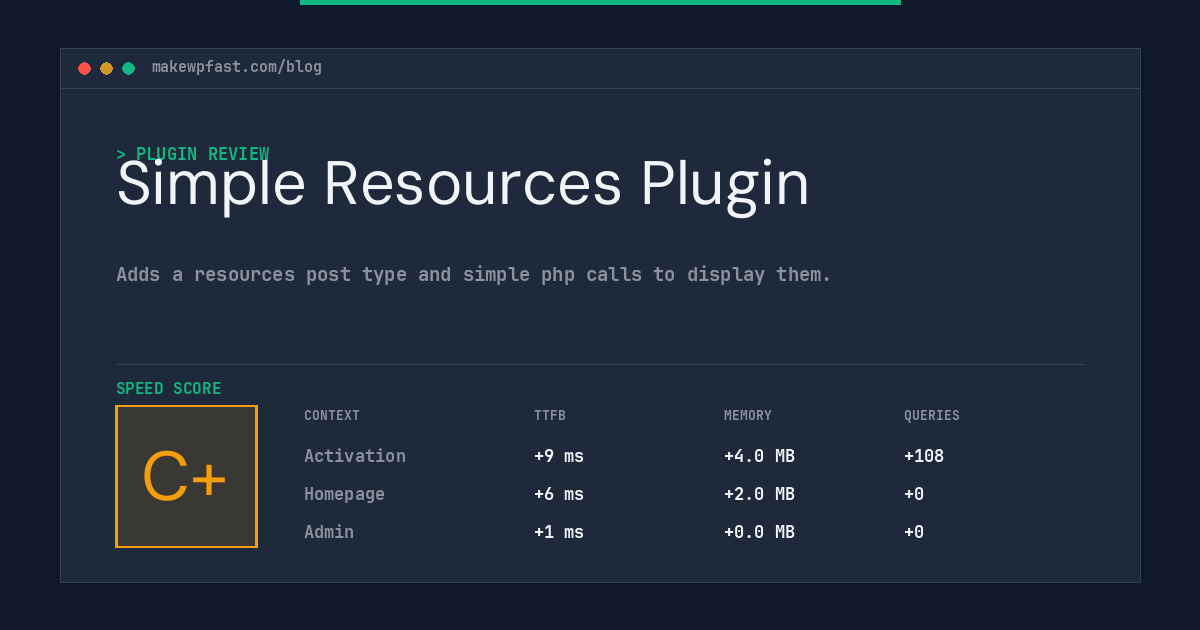 Simple Resources Plugin - MakeWPFast