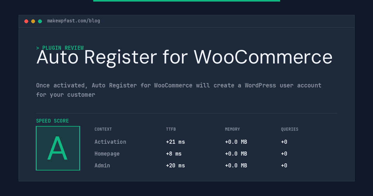 Auto Register for WooCommerce - MakeWPFast