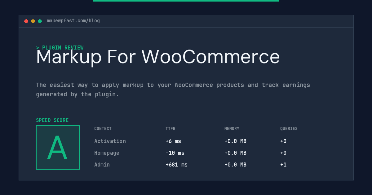 Markup For WooCommerce - MakeWPFast