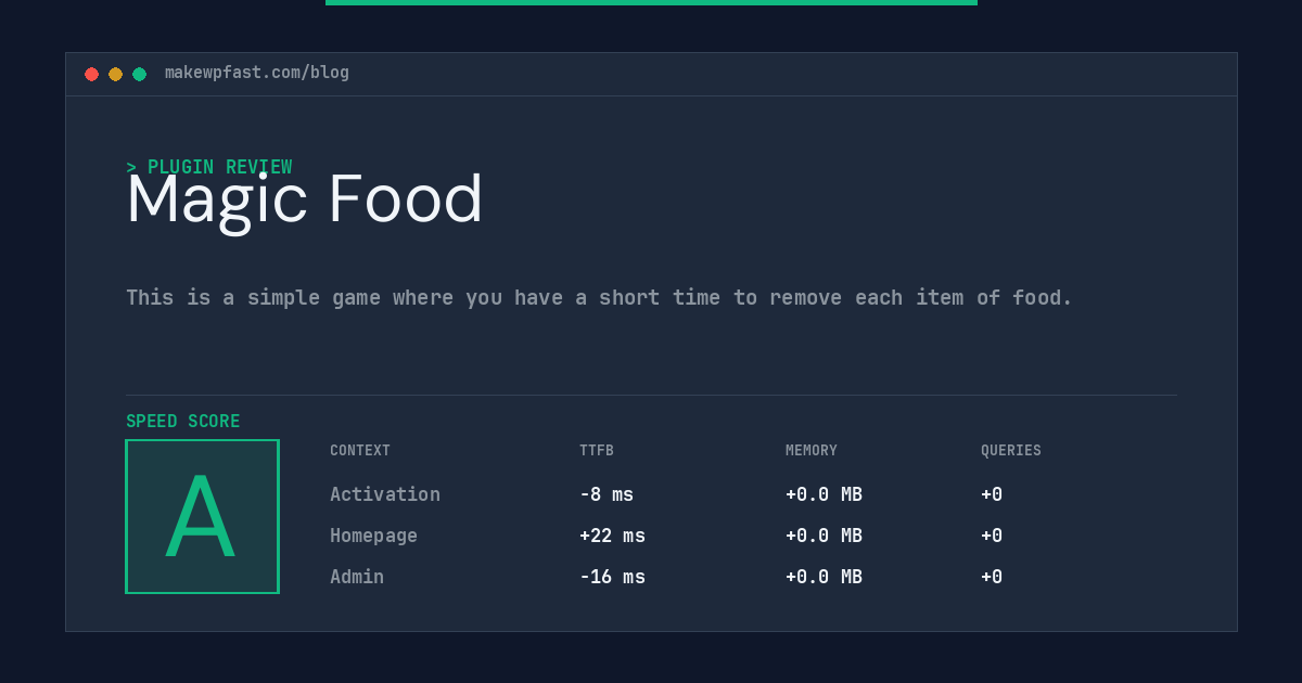 Magic Food - MakeWPFast