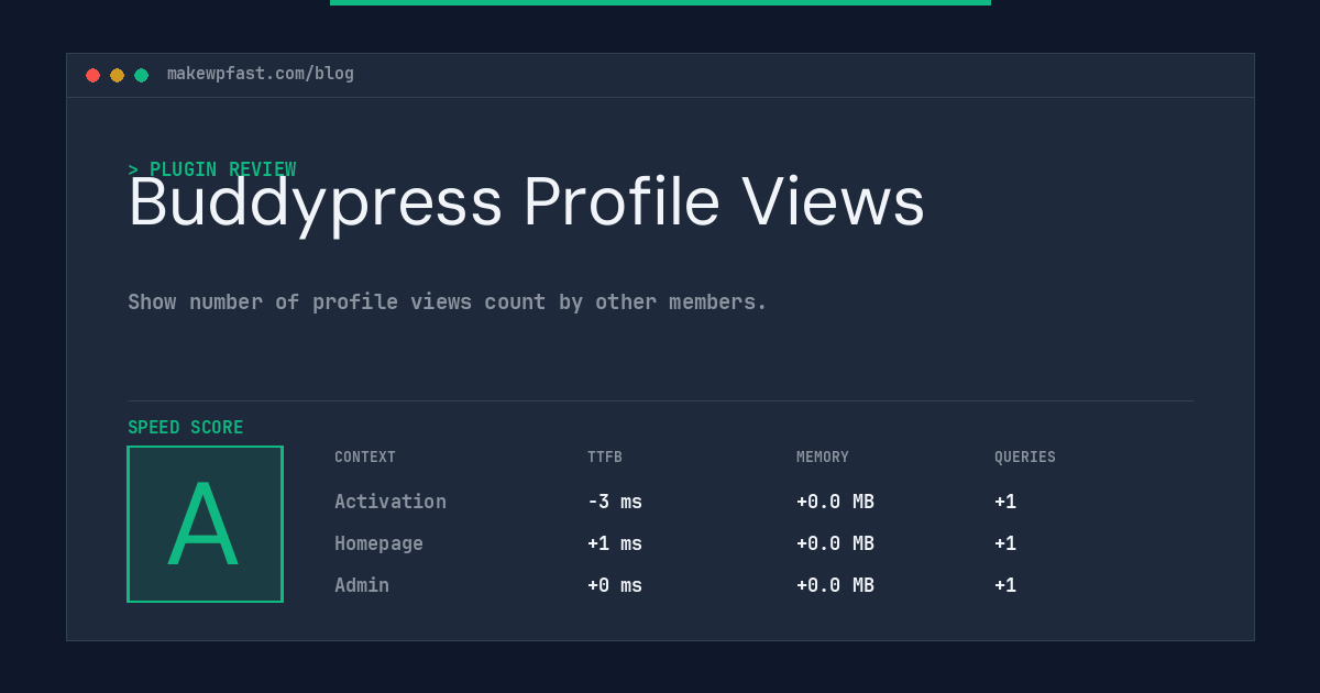 Buddypress Profile Views - MakeWPFast