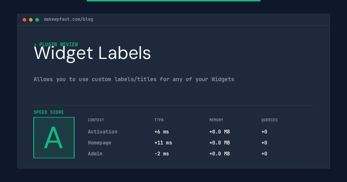 Widget Labels - MakeWPFast