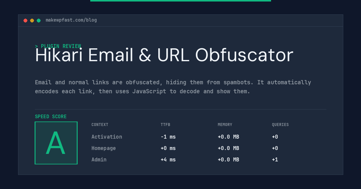 Hikari Email & URL Obfuscator - MakeWPFast