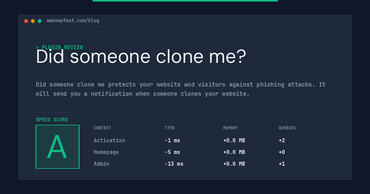 Did someone clone me? - MakeWPFast