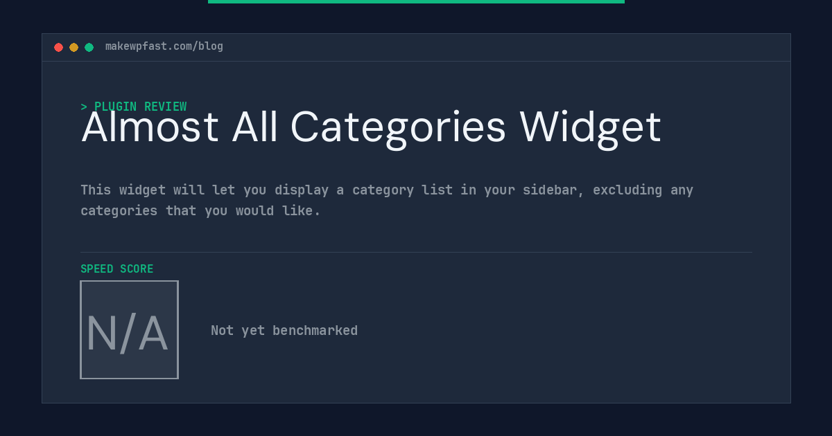 Almost All Categories Widget - MakeWPFast