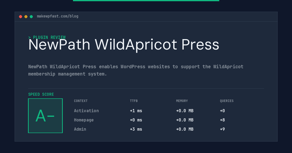 NewPath WildApricot Press - MakeWPFast