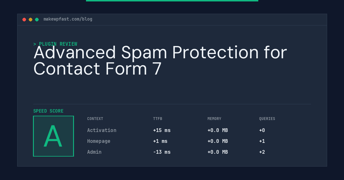 Advanced Spam Protection for Contact Form 7 - MakeWPFast