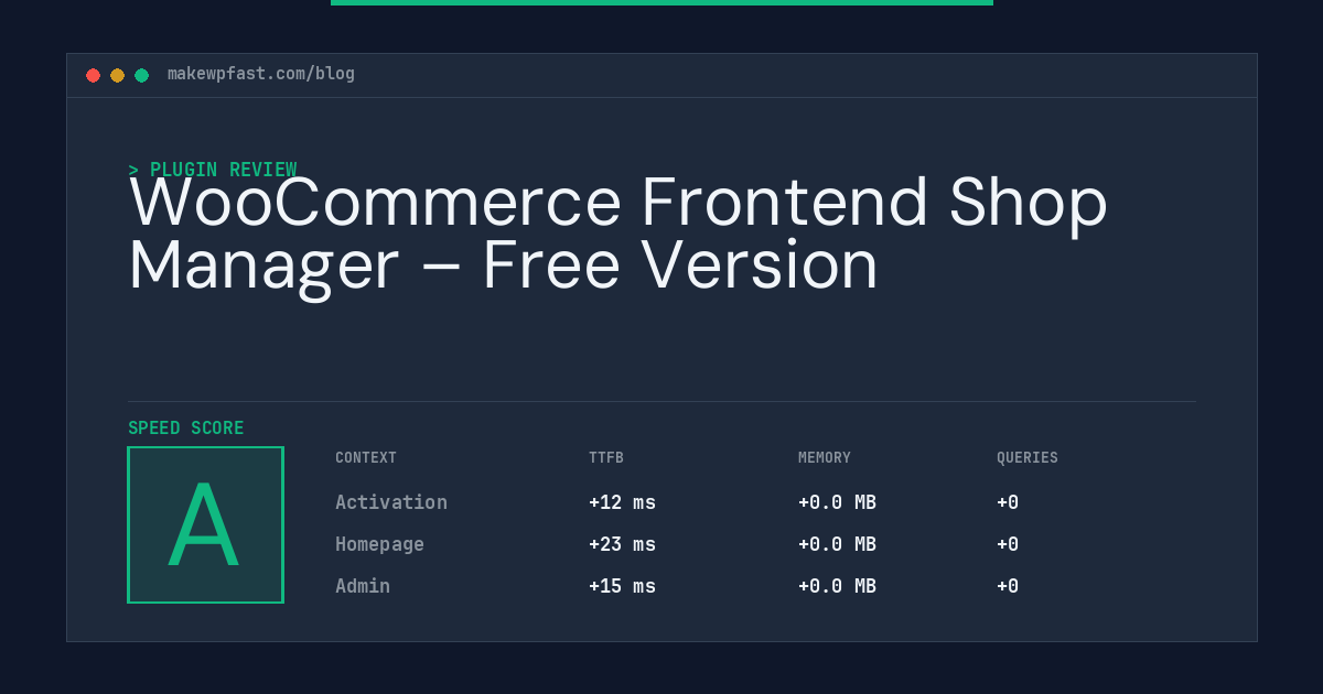 WooCommerce Frontend Shop Manager – Free Version - MakeWPFast