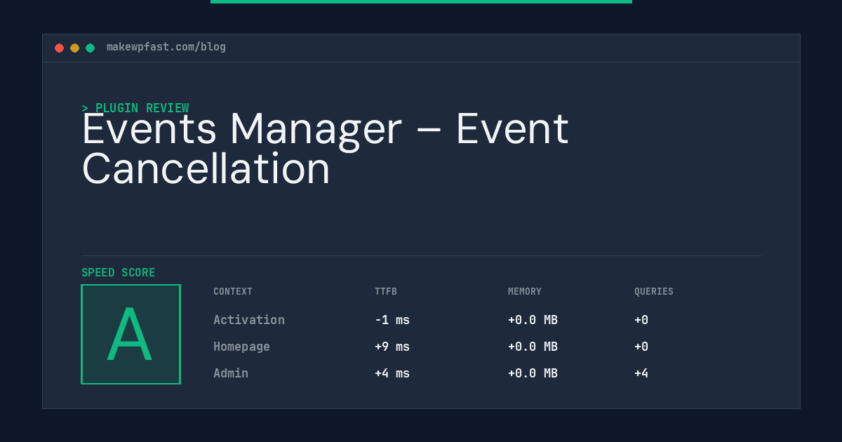 Events Manager – Event Cancellation - MakeWPFast