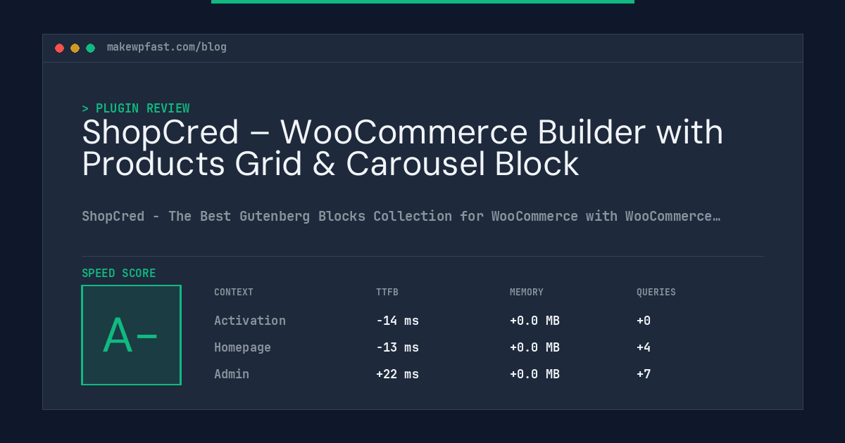 ShopCred – WooCommerce Builder with Products Grid & Carousel Block - MakeWPFast