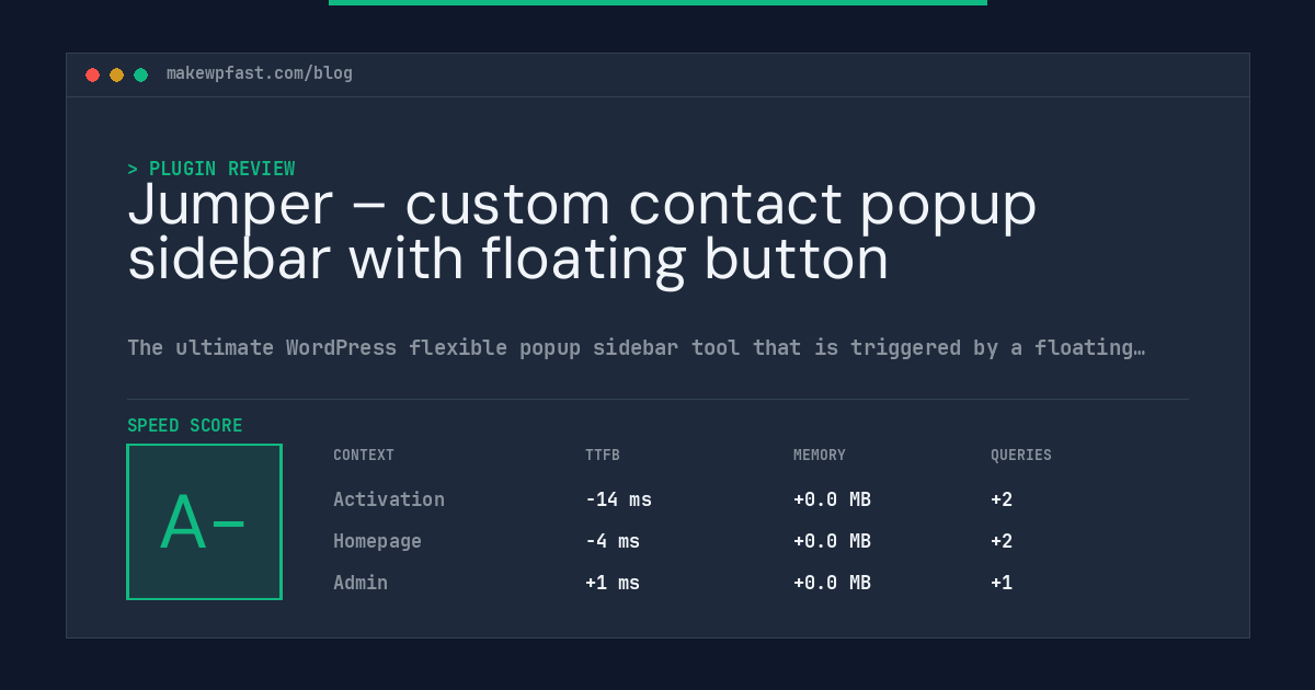 Jumper – custom contact popup sidebar with floating button - MakeWPFast