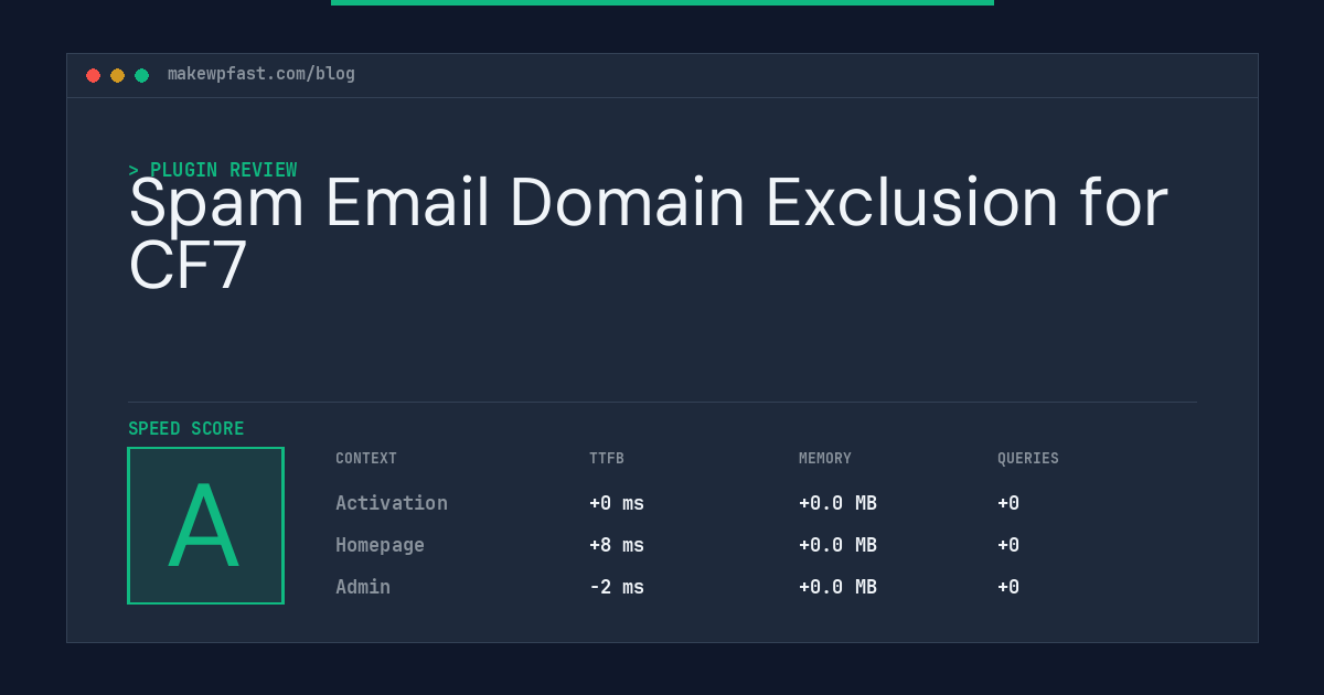 Spam Email Domain Exclusion for CF7 - MakeWPFast