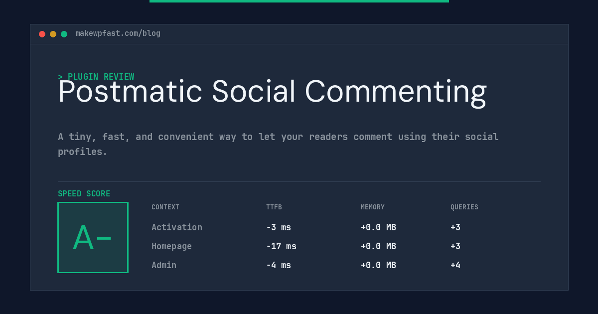 Postmatic Social Commenting - MakeWPFast