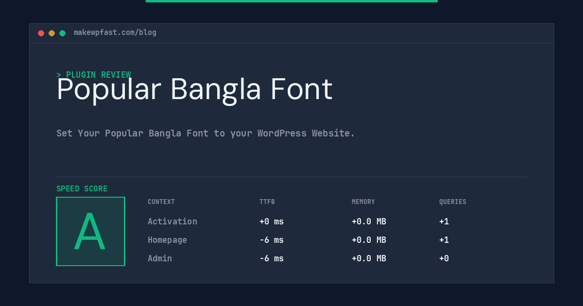 Popular Bangla Font - MakeWPFast