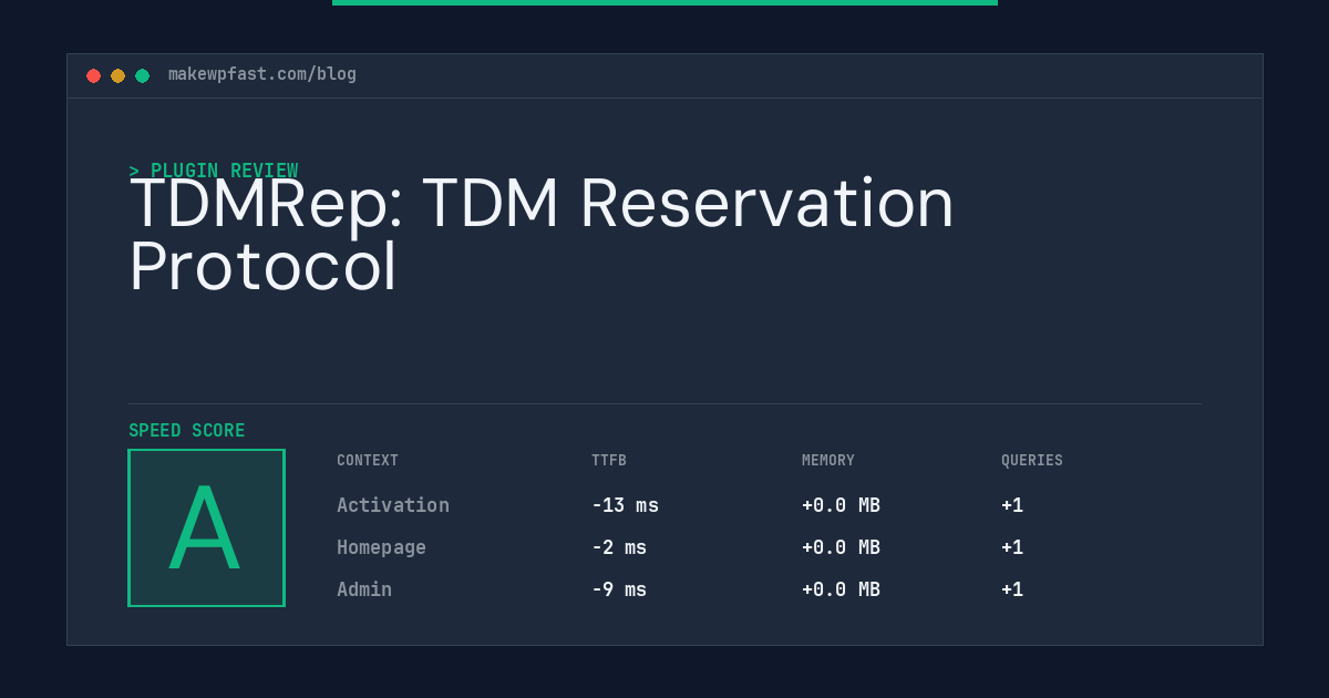 TDMRep: TDM Reservation Protocol - MakeWPFast