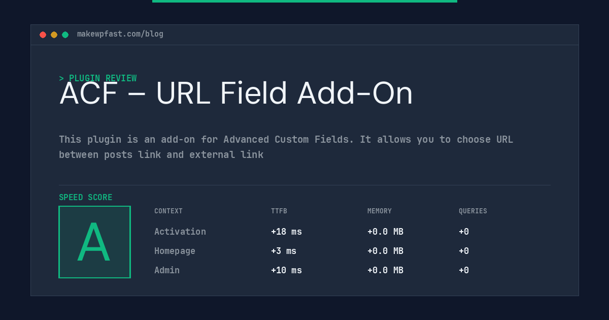 ACF – URL Field Add-On - MakeWPFast