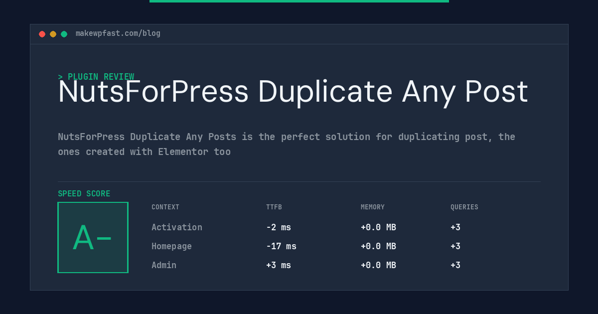 NutsForPress Duplicate Any Post - MakeWPFast