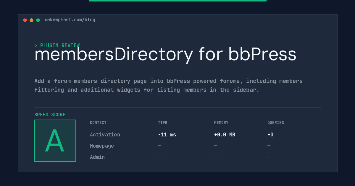 membersDirectory for bbPress - MakeWPFast