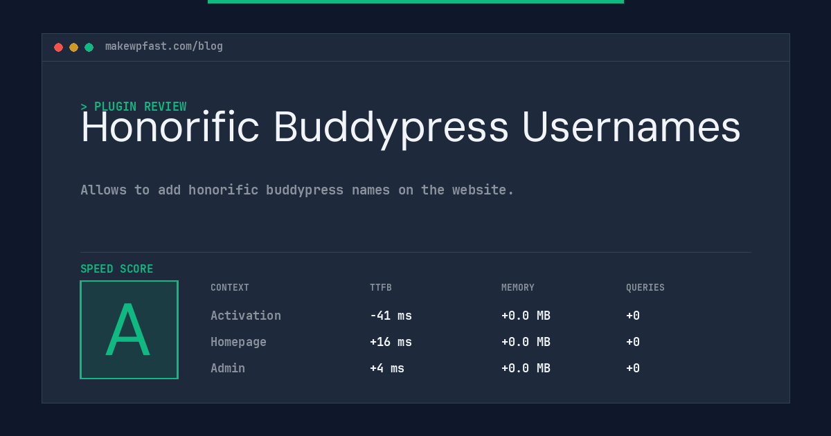 Honorific Buddypress Usernames - MakeWPFast