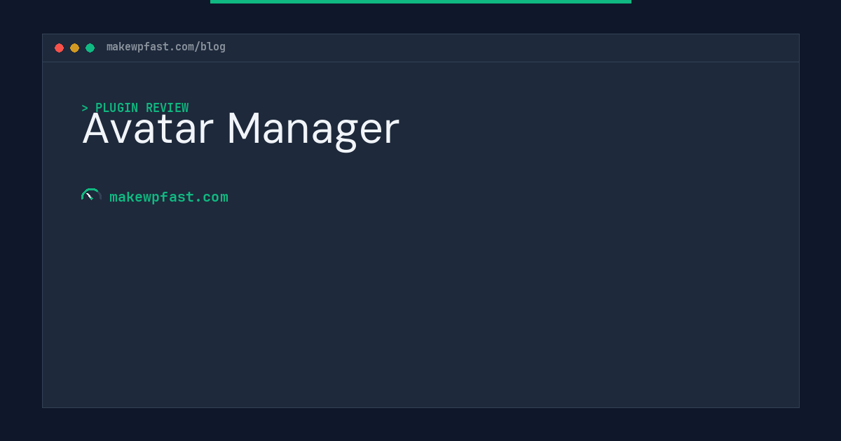 Avatar Manager - MakeWPFast
