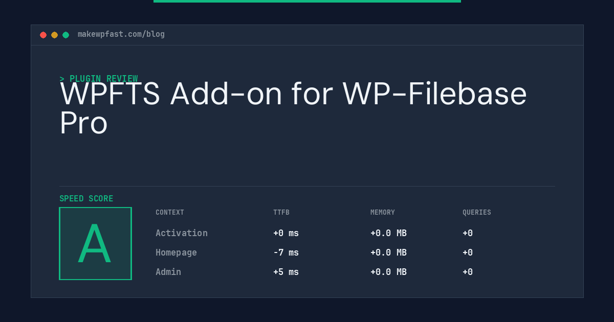 WPFTS Add-on for WP-Filebase Pro - MakeWPFast