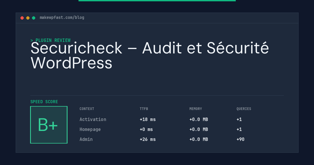 Securicheck – Audit et Sécurité WordPress - MakeWPFast