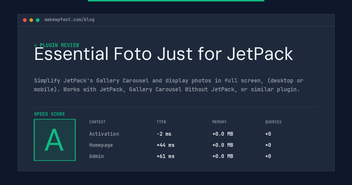Essential Foto Just for JetPack - MakeWPFast