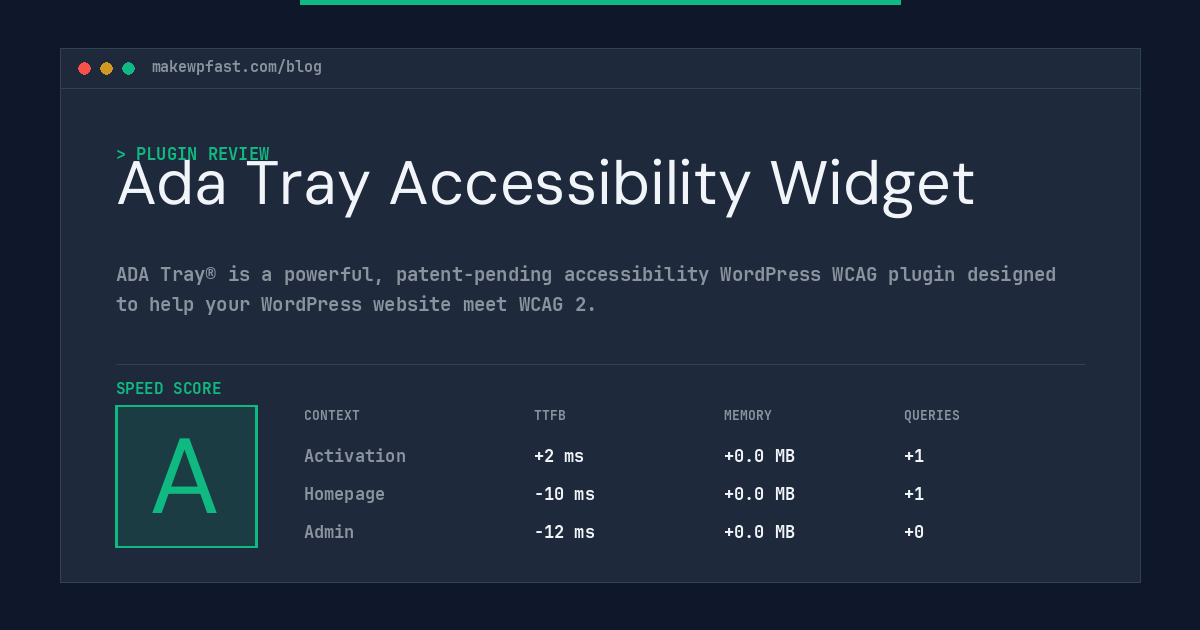 Ada Tray Accessibility Widget - MakeWPFast