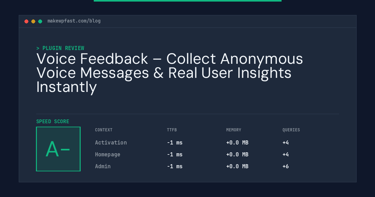 Voice Feedback – Collect Anonymous Voice Messages & Real User Insights Instantly - MakeWPFast