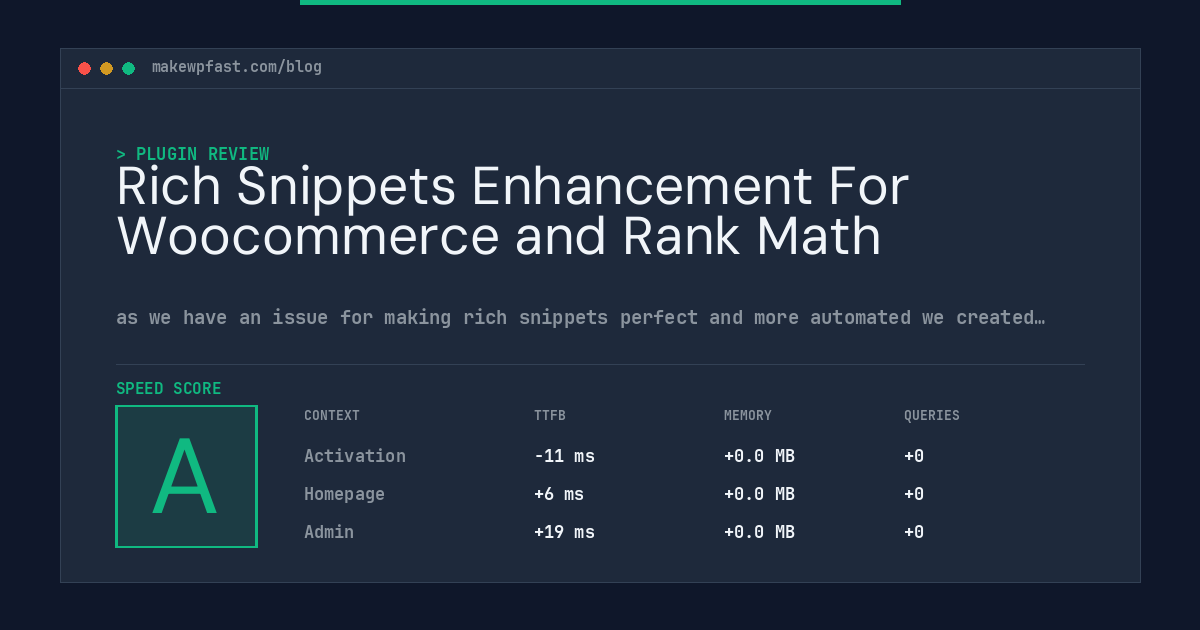 Rich Snippets Enhancement For Woocommerce and Rank Math - MakeWPFast