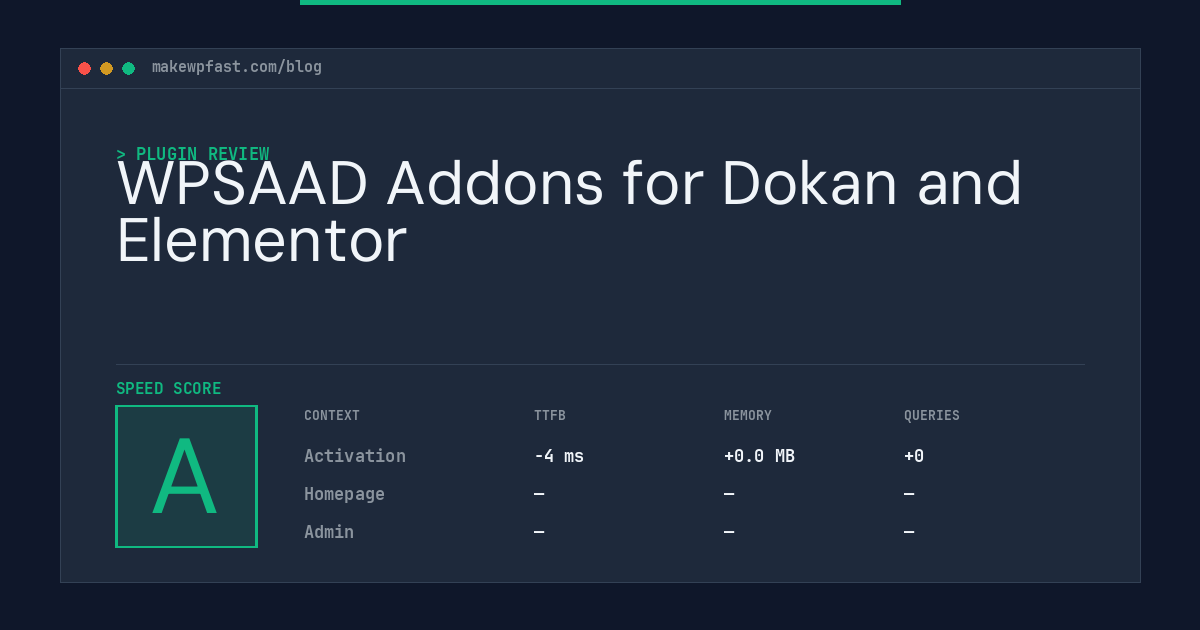 WPSAAD Addons for Dokan and Elementor - MakeWPFast