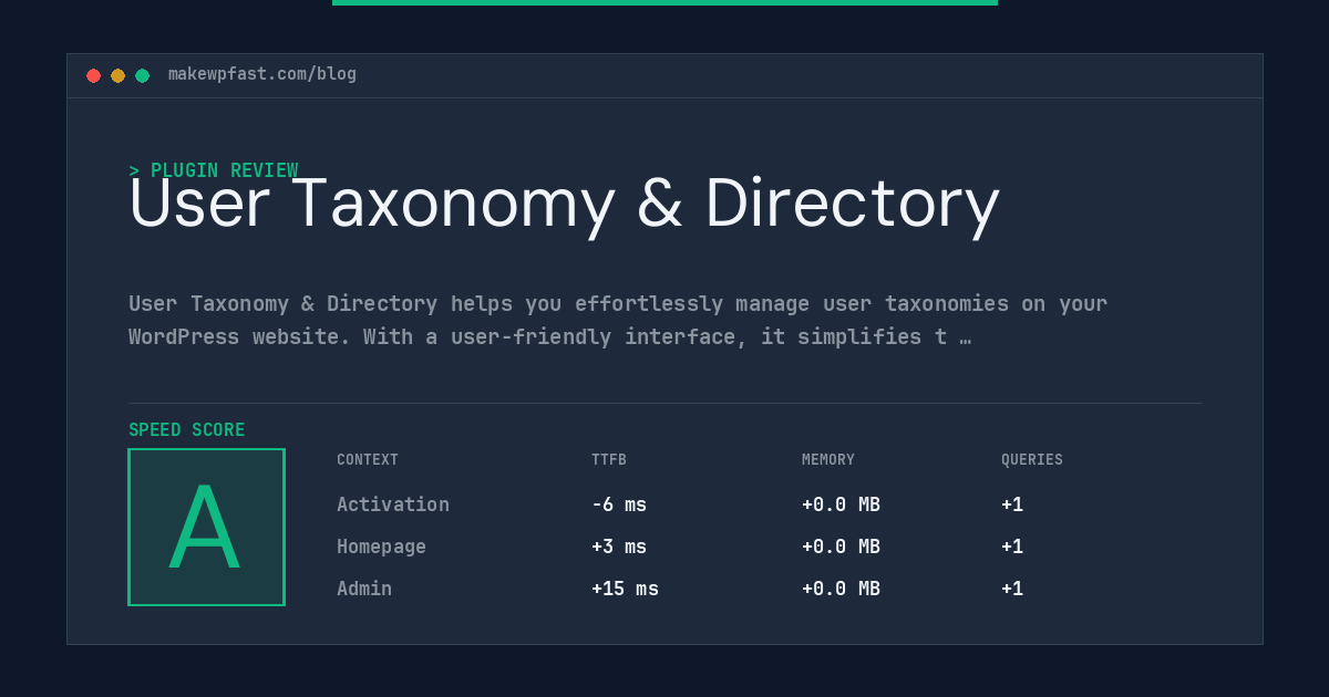 User Taxonomy & Directory - MakeWPFast