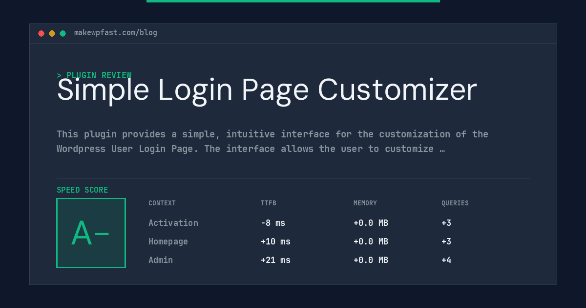 Simple Login Page Customizer - MakeWPFast