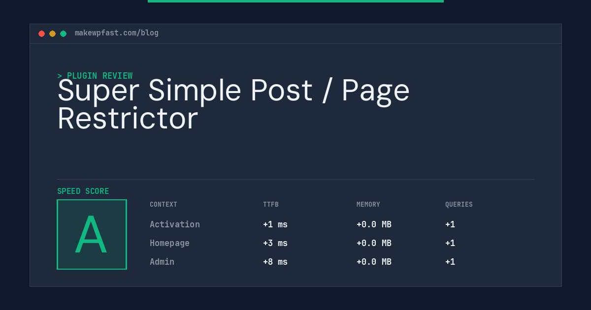 Super Simple Post / Page Restrictor - MakeWPFast