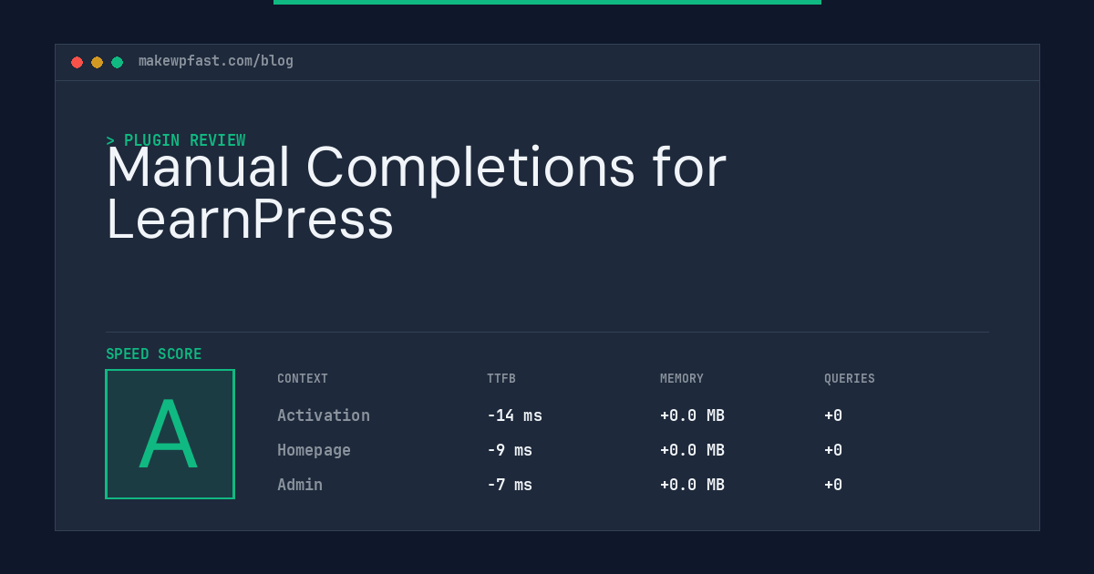 Manual Completions for LearnPress - MakeWPFast