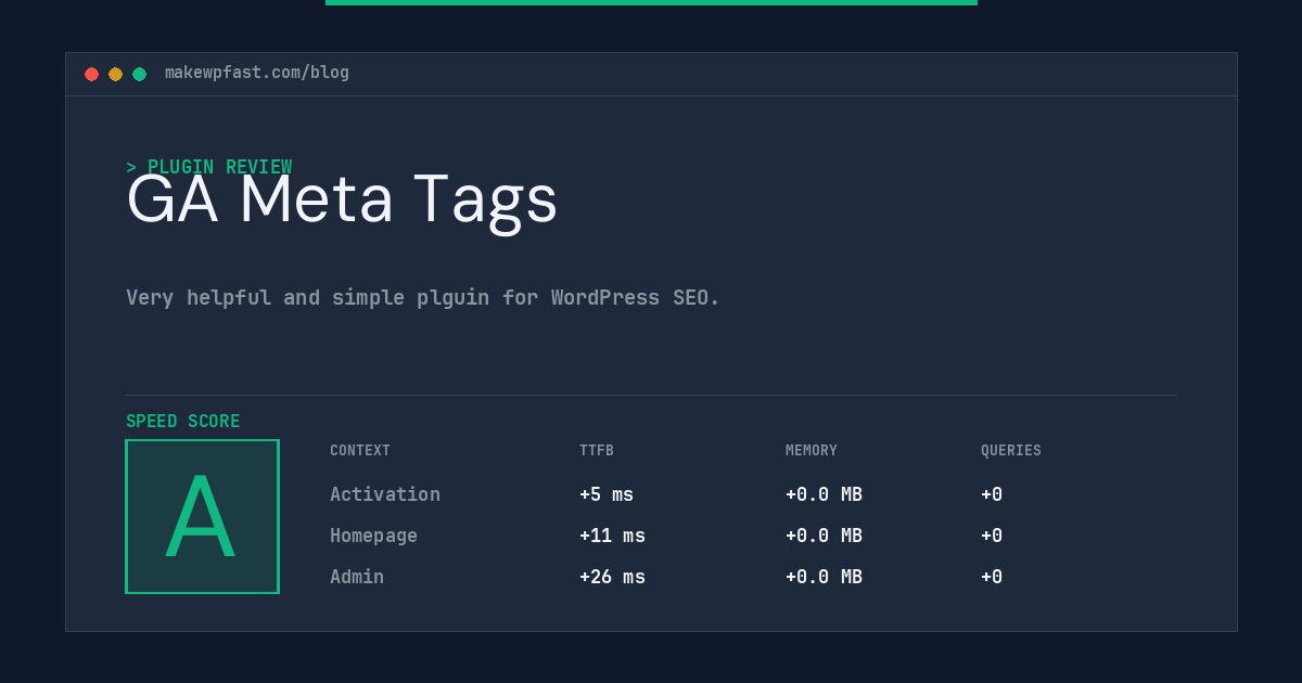 GA Meta Tags - MakeWPFast