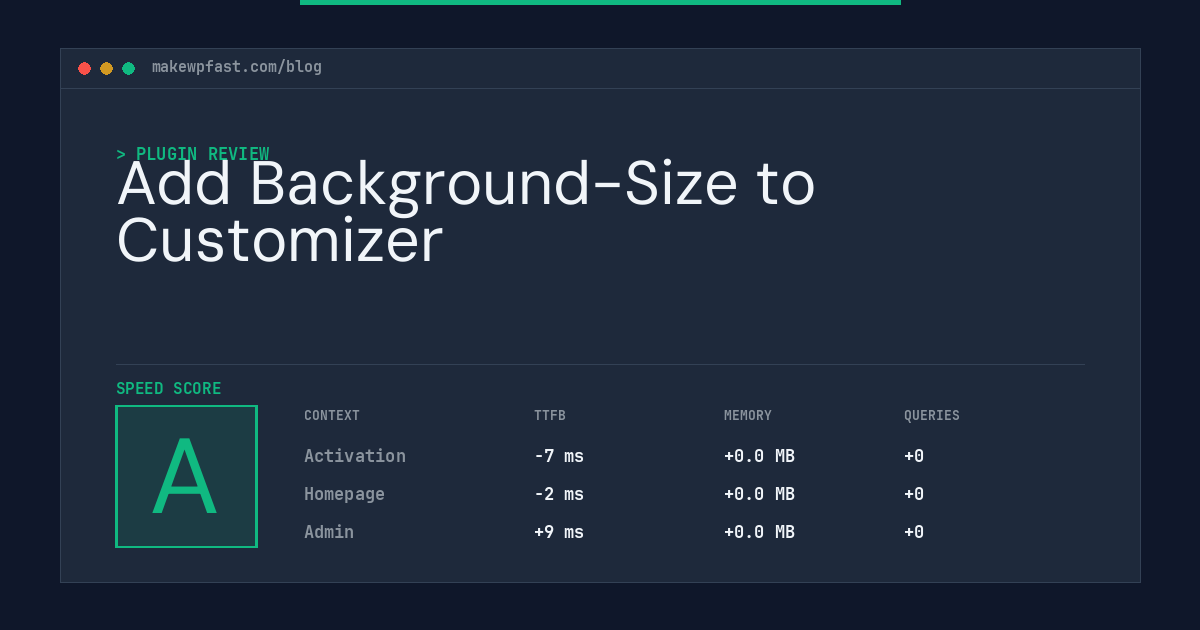 Add Background-Size to Customizer - MakeWPFast