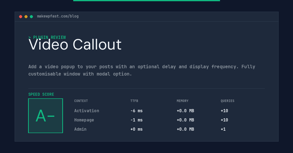 Video Callout - MakeWPFast