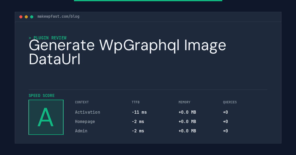 Generate WpGraphql Image DataUrl - MakeWPFast
