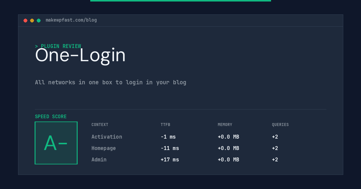 One-Login - MakeWPFast