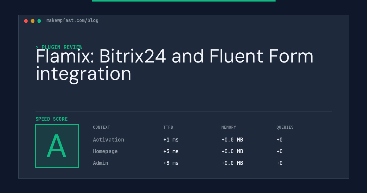 Flamix: Bitrix24 and Fluent Form integration - MakeWPFast