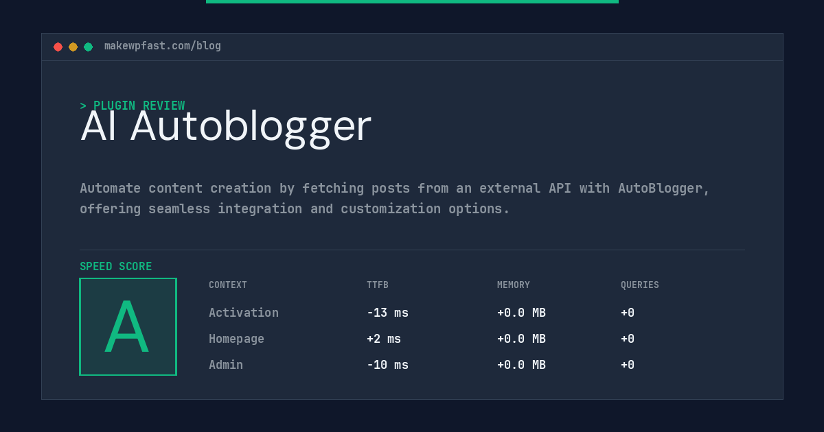 AI Autoblogger - MakeWPFast